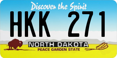 ND license plate HKK271