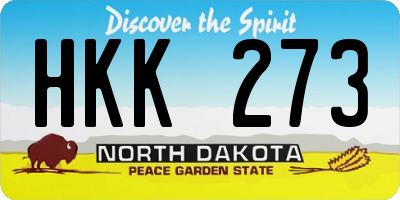 ND license plate HKK273