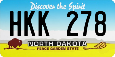 ND license plate HKK278