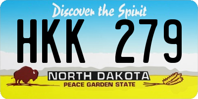 ND license plate HKK279