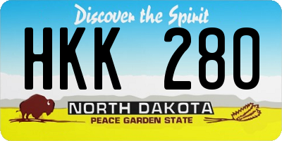 ND license plate HKK280