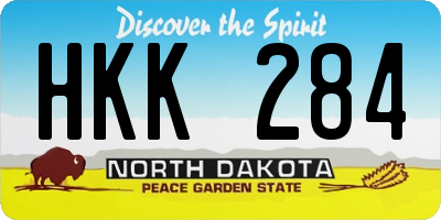 ND license plate HKK284