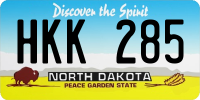 ND license plate HKK285