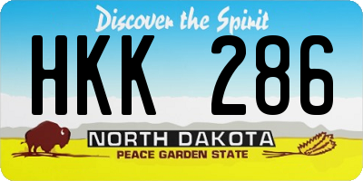 ND license plate HKK286