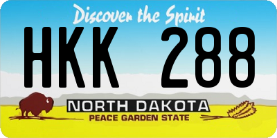 ND license plate HKK288