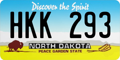 ND license plate HKK293