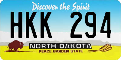 ND license plate HKK294