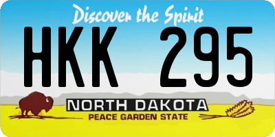 ND license plate HKK295