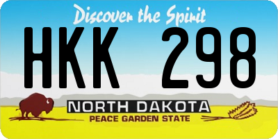 ND license plate HKK298