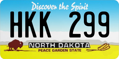 ND license plate HKK299