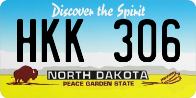 ND license plate HKK306