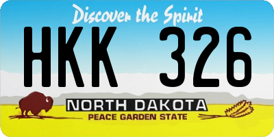 ND license plate HKK326