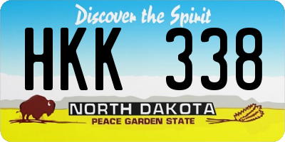 ND license plate HKK338