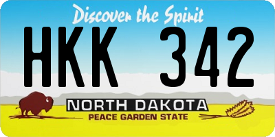 ND license plate HKK342