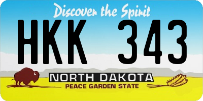 ND license plate HKK343