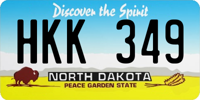 ND license plate HKK349