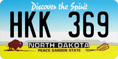 ND license plate HKK369