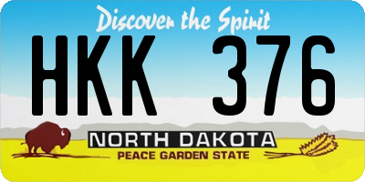 ND license plate HKK376