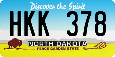 ND license plate HKK378