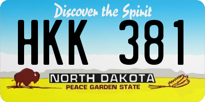 ND license plate HKK381