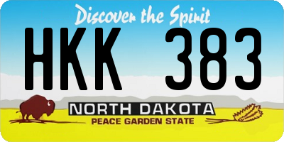 ND license plate HKK383