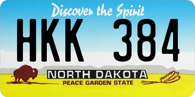 ND license plate HKK384