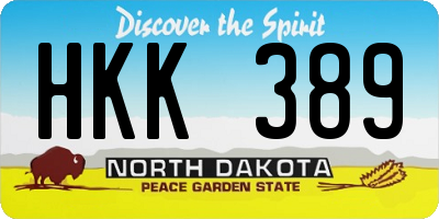ND license plate HKK389