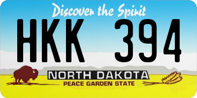 ND license plate HKK394