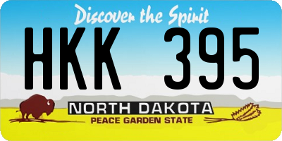 ND license plate HKK395