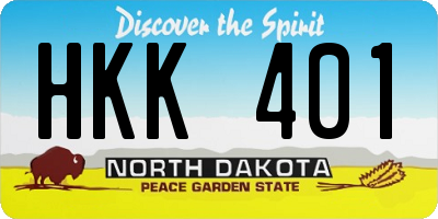 ND license plate HKK401