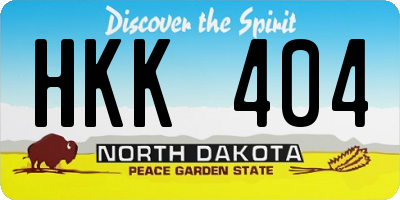 ND license plate HKK404