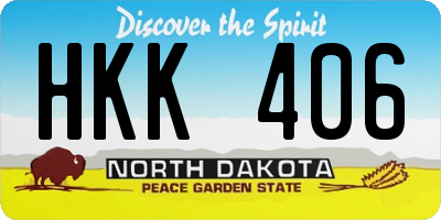 ND license plate HKK406
