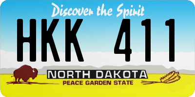 ND license plate HKK411