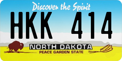 ND license plate HKK414
