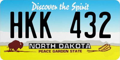 ND license plate HKK432