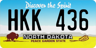 ND license plate HKK436