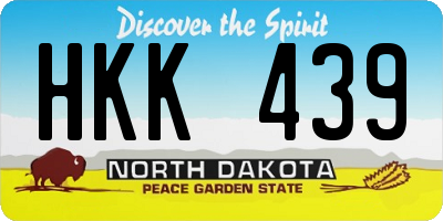 ND license plate HKK439