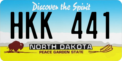 ND license plate HKK441