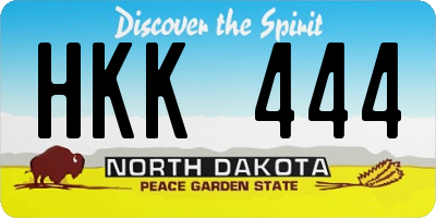 ND license plate HKK444