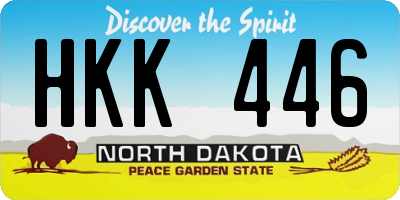 ND license plate HKK446