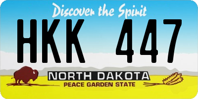 ND license plate HKK447