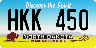 ND license plate HKK450