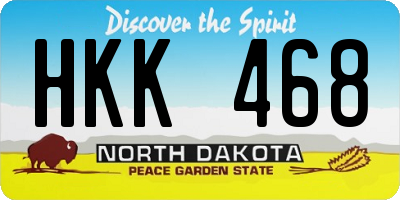 ND license plate HKK468