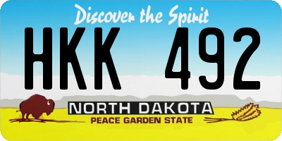 ND license plate HKK492