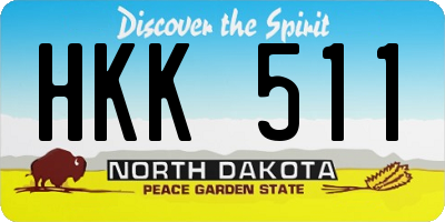 ND license plate HKK511