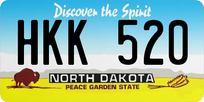 ND license plate HKK520