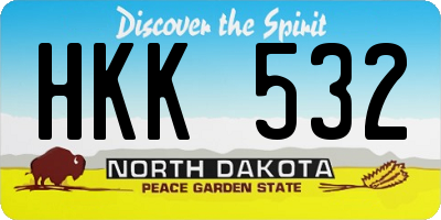 ND license plate HKK532