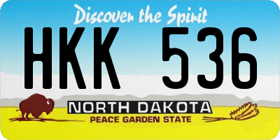 ND license plate HKK536
