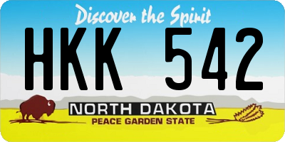 ND license plate HKK542
