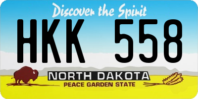 ND license plate HKK558